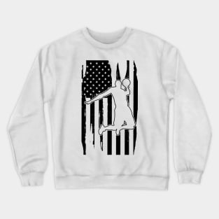 Basketball Player in American Flag Crewneck Sweatshirt